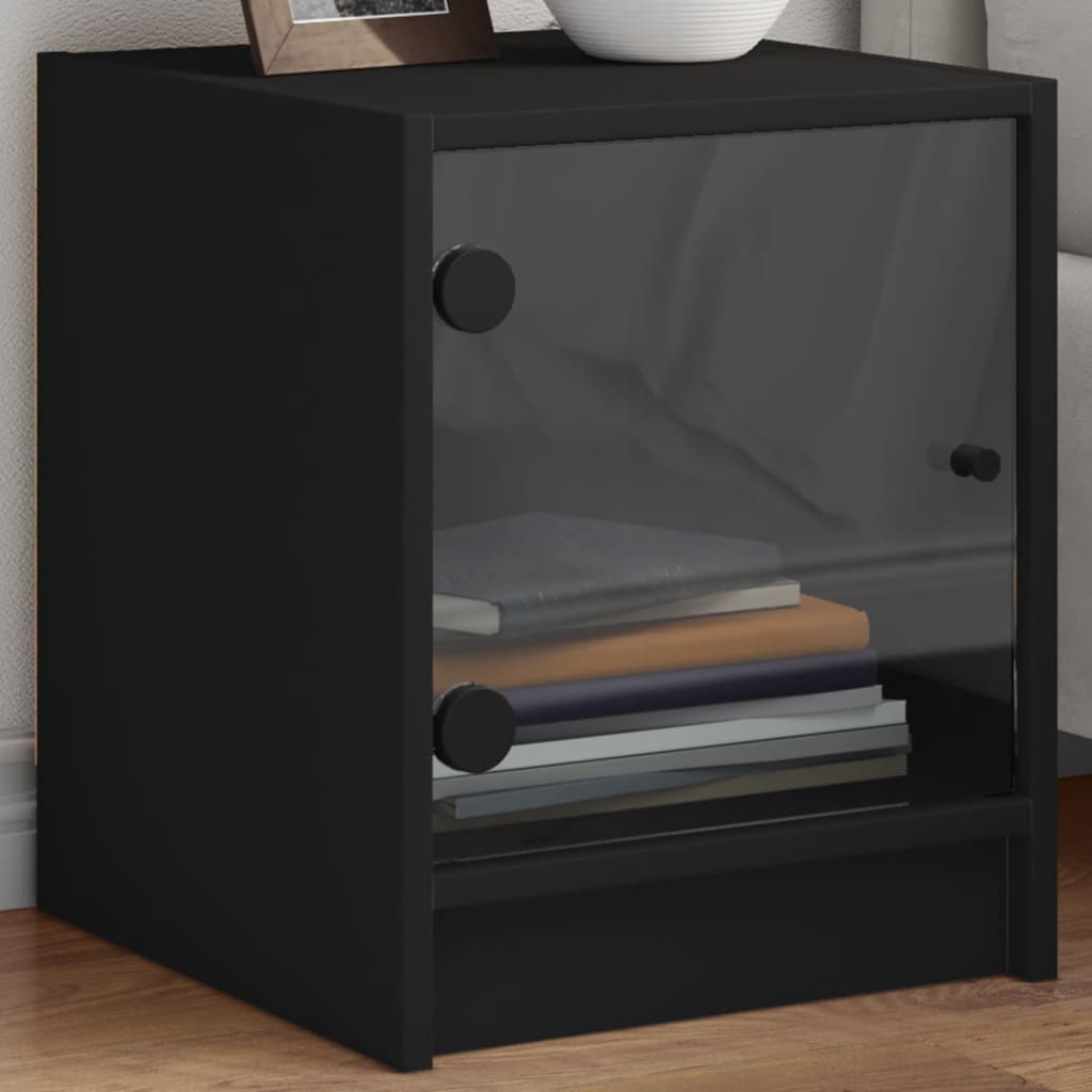 Bedside Cabinet With Glass Door 35X37X42 Cm