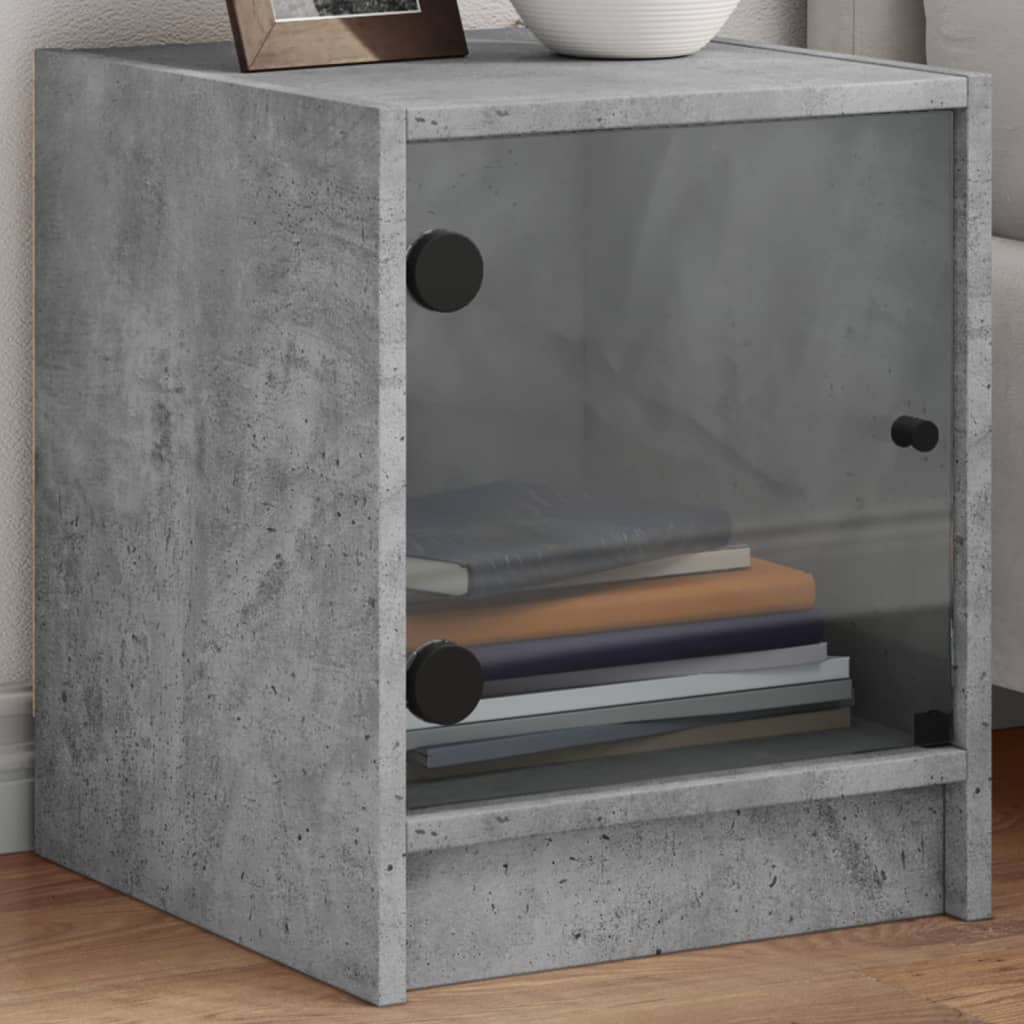 Bedside Cabinet With Glass Door 35X37X42 Cm