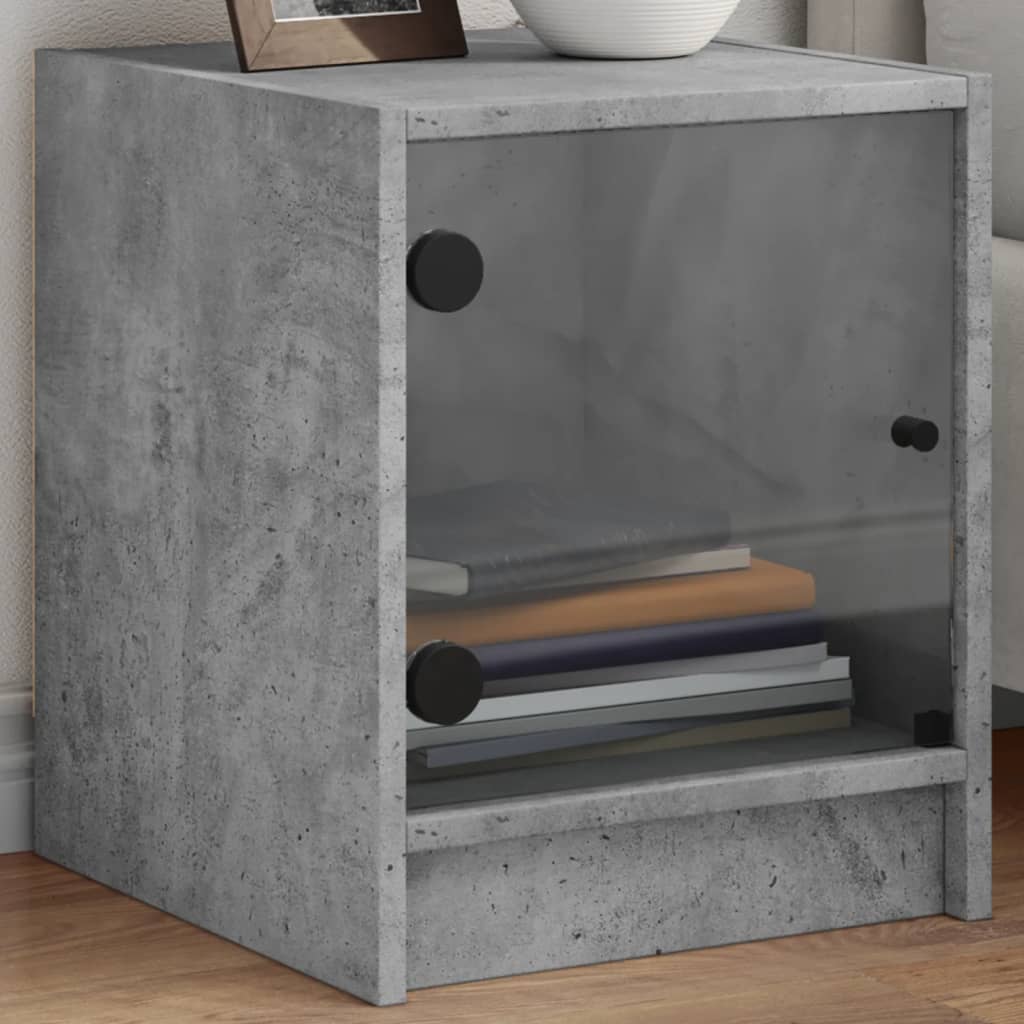 Bedside Cabinet With Glass Door 35X37X42 Cm