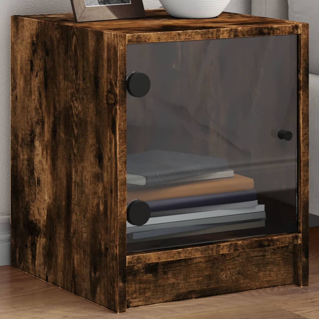 Bedside Cabinet With Glass Door 35X37X42 Cm