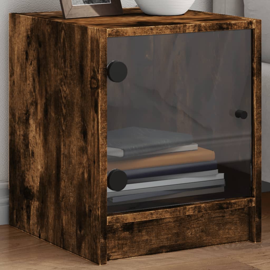 Bedside Cabinet With Glass Door 35X37X42 Cm