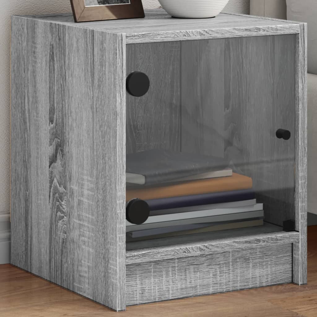 Bedside Cabinet With Glass Door 35X37X42 Cm