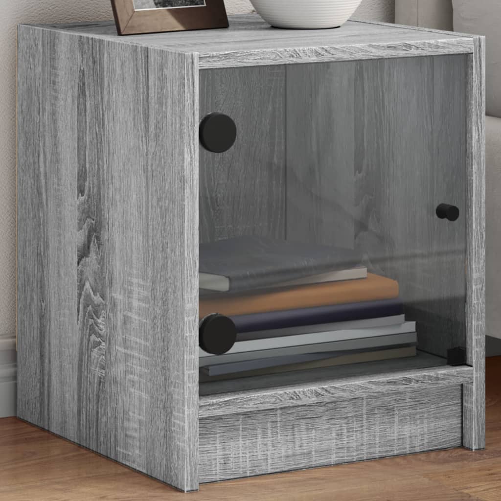 Bedside Cabinet With Glass Door 35X37X42 Cm