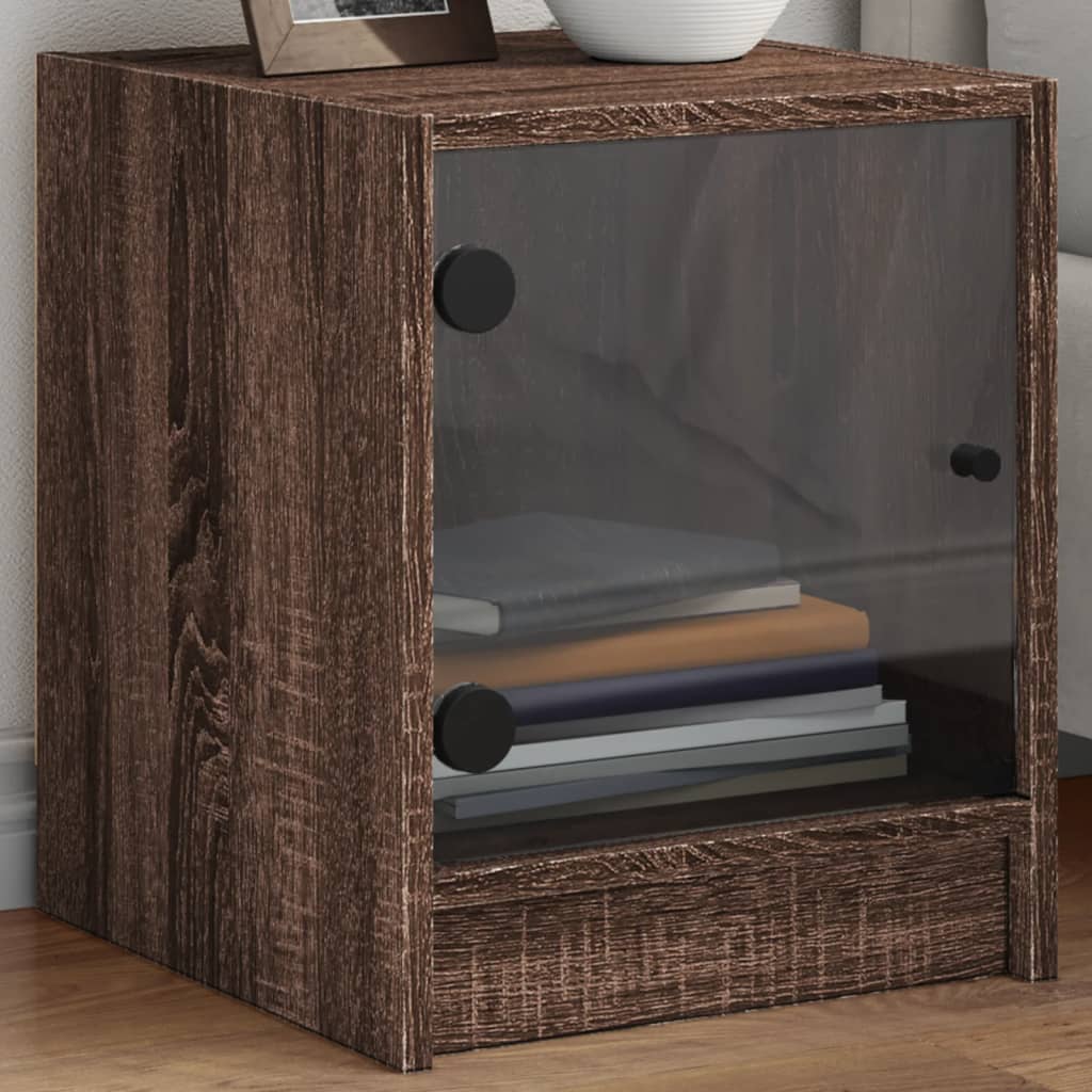 Bedside Cabinet With Glass Door 35X37X42 Cm