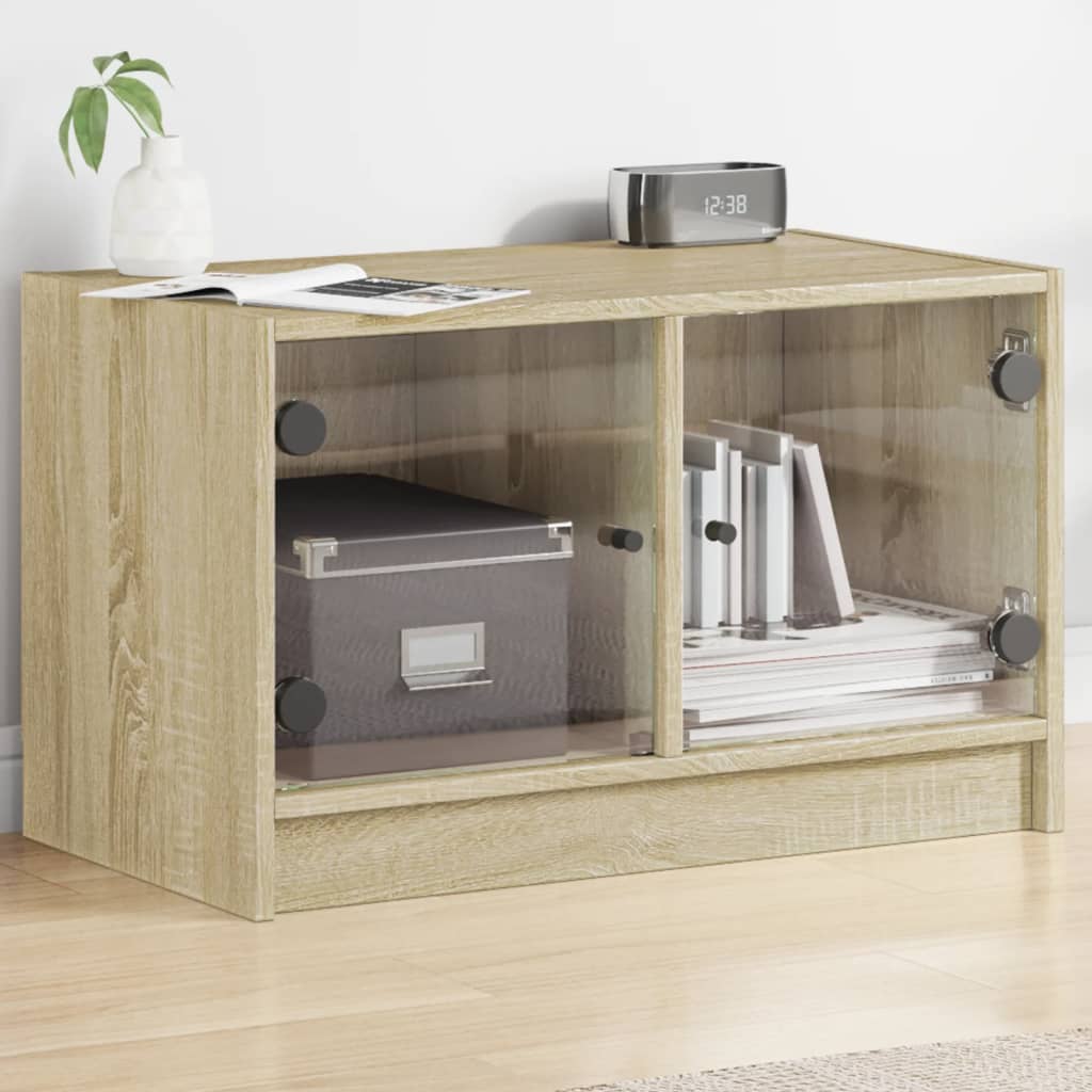 Tv Cabinet With Glass Doors 68X37X42 Cm