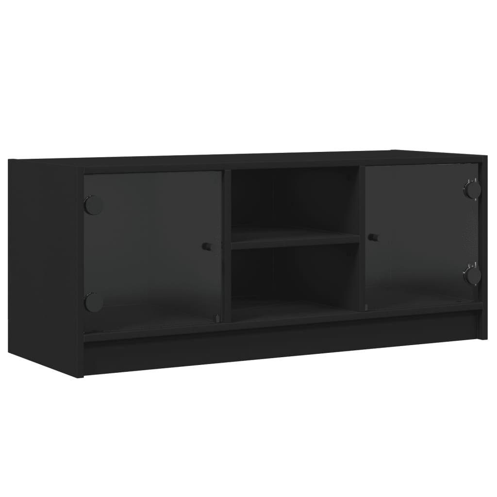 Tv Cabinet With Glass Doors 102X37X42 Cm
