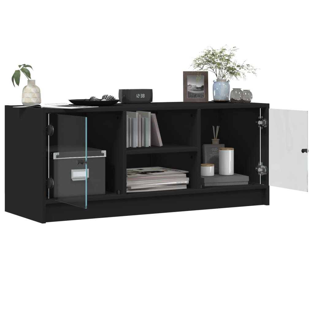 Tv Cabinet With Glass Doors 102X37X42 Cm