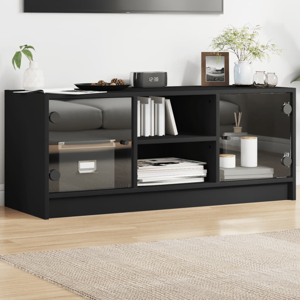 Tv Cabinet With Glass Doors 102X37X42 Cm