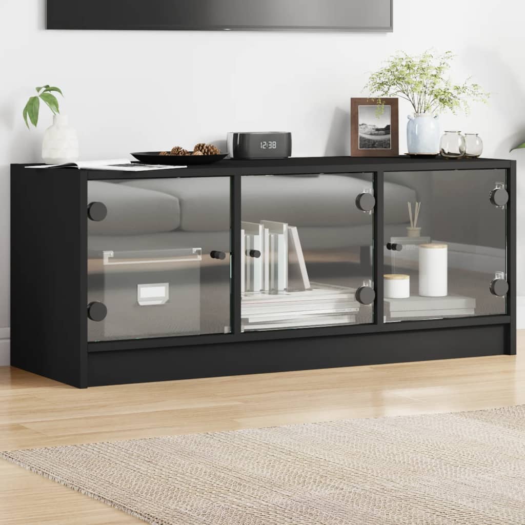 Tv Cabinet With Glass Doors 102X37X42 Cm