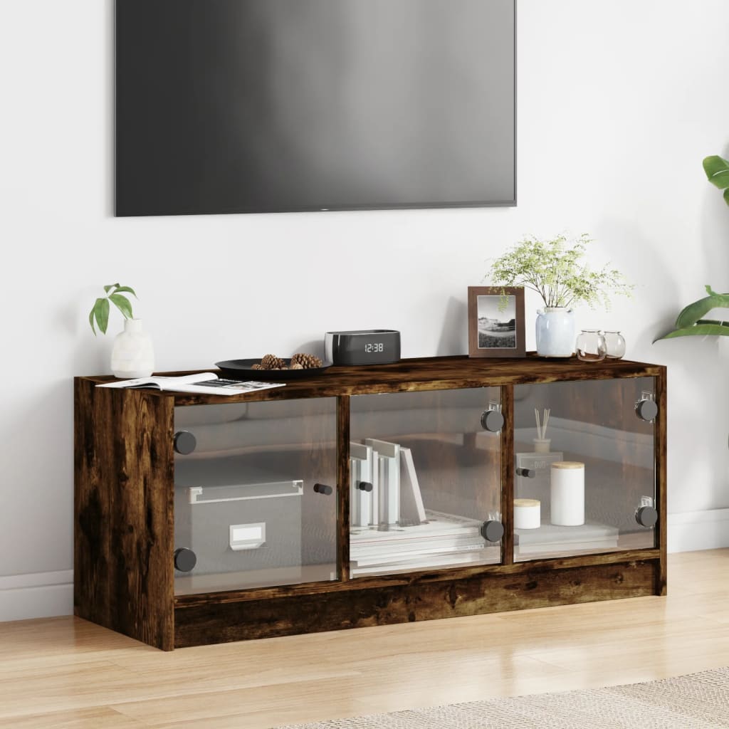 Tv Cabinet With Glass Doors 102X37X42 Cm