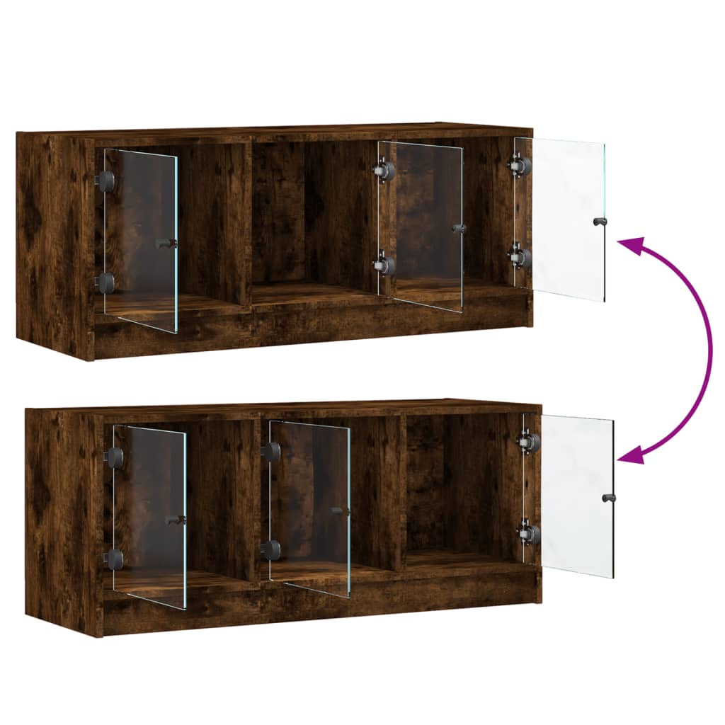 Tv Cabinet With Glass Doors 102X37X42 Cm