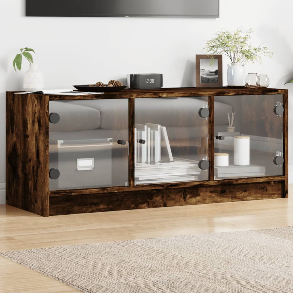 Tv Cabinet With Glass Doors 102X37X42 Cm