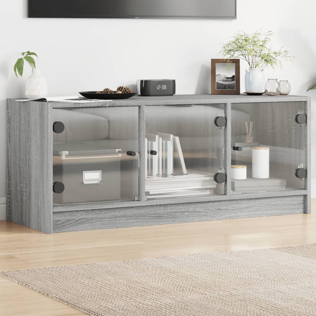 Tv Cabinet With Glass Doors 102X37X42 Cm