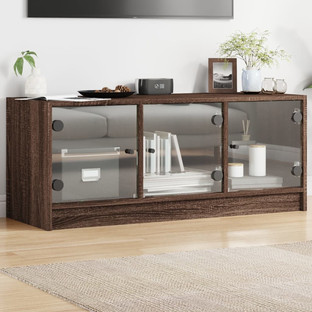 Tv Cabinet With Glass Doors 102X37X42 Cm