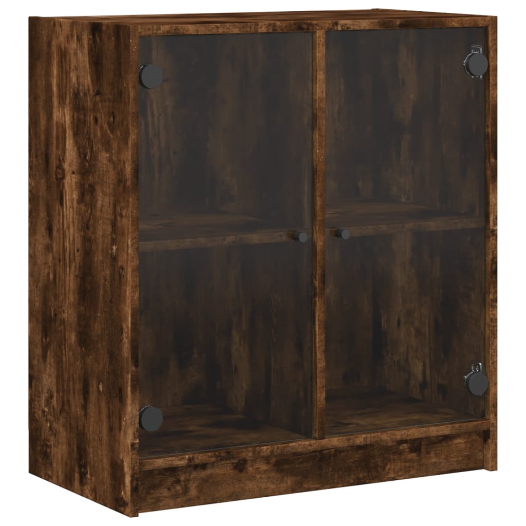 Side Cabinet With Glass Doors 68X37X75.5 Cm