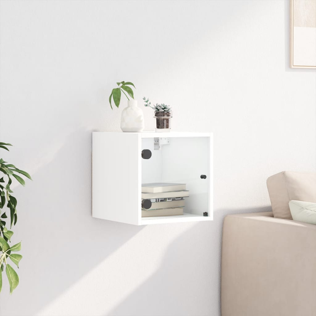 Bedside Cabinet With Glass Door 35X37X35 Cm