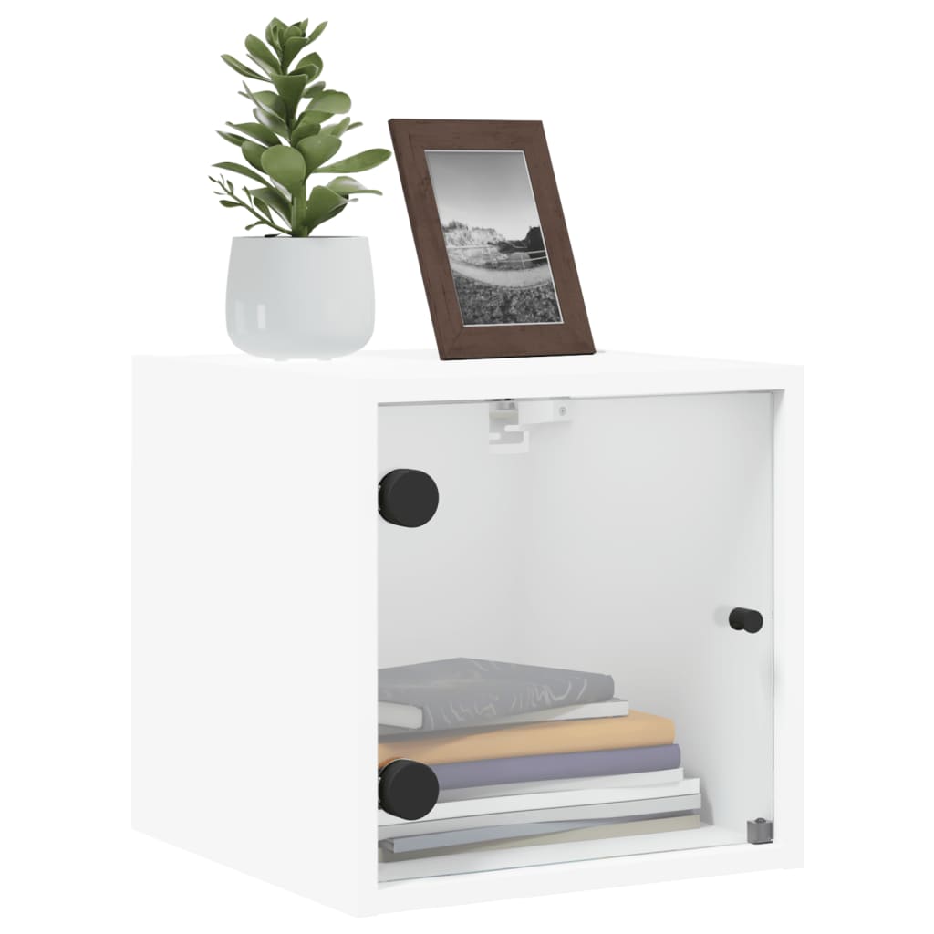 Bedside Cabinet With Glass Door 35X37X35 Cm