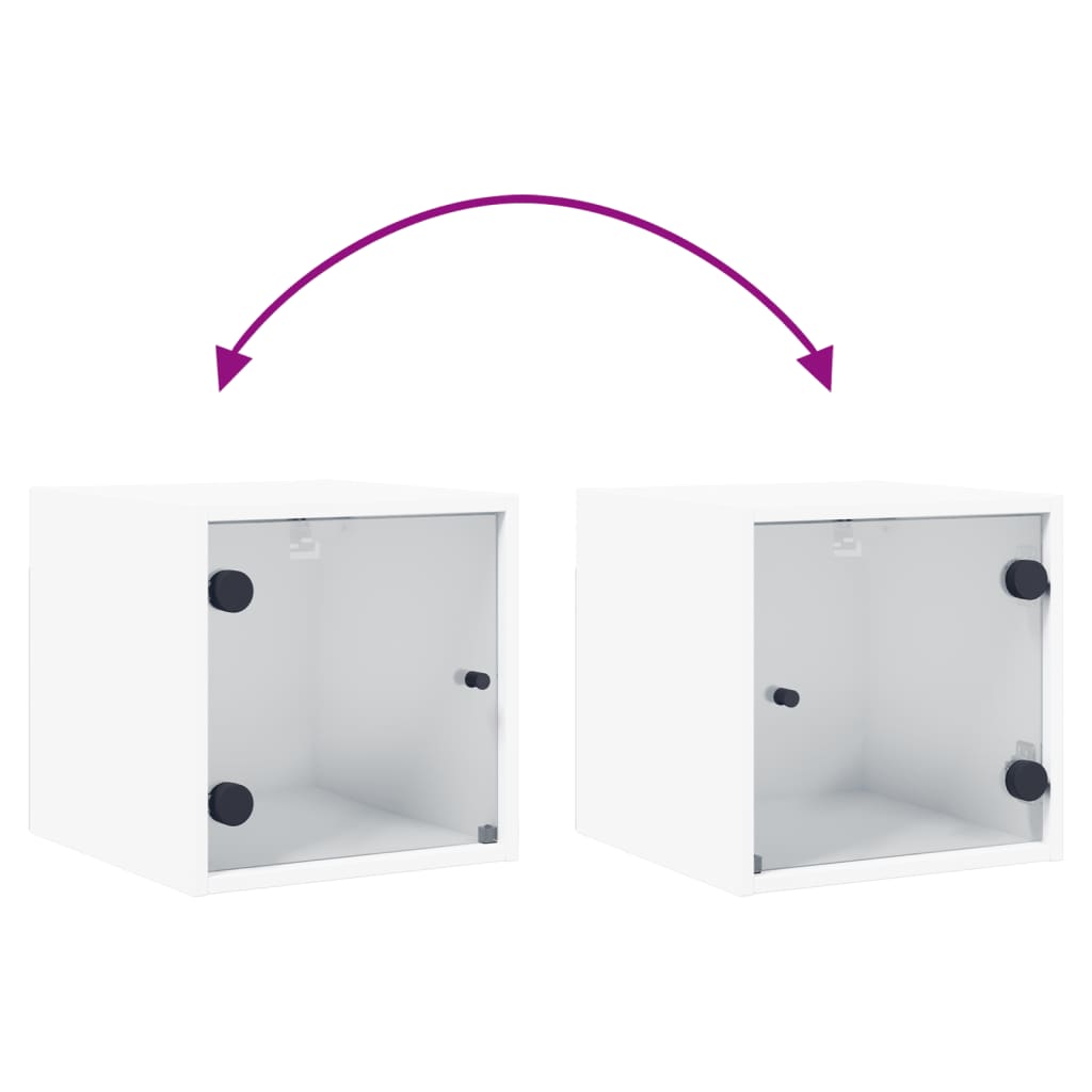 Bedside Cabinet With Glass Door 35X37X35 Cm