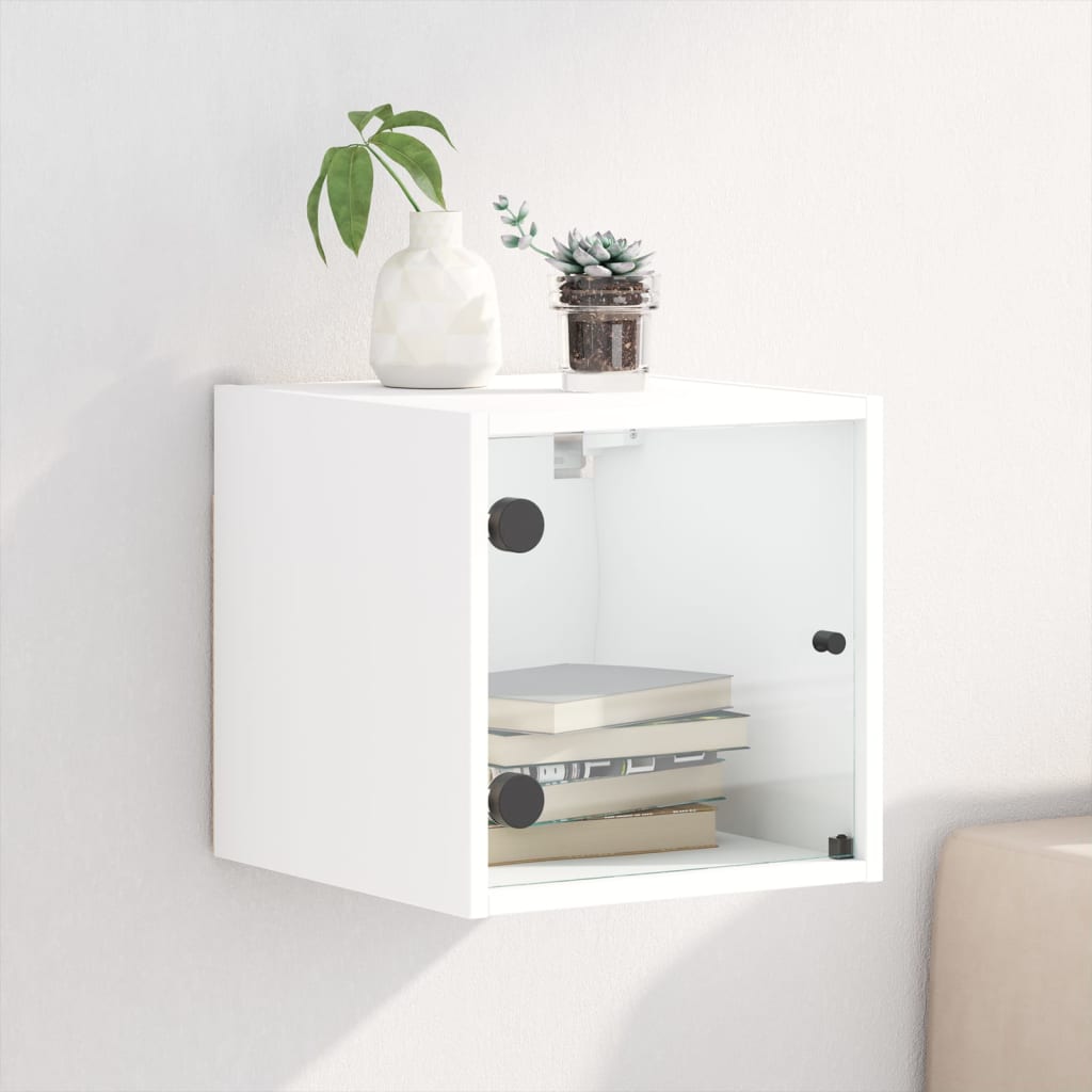 Bedside Cabinet With Glass Door 35X37X35 Cm