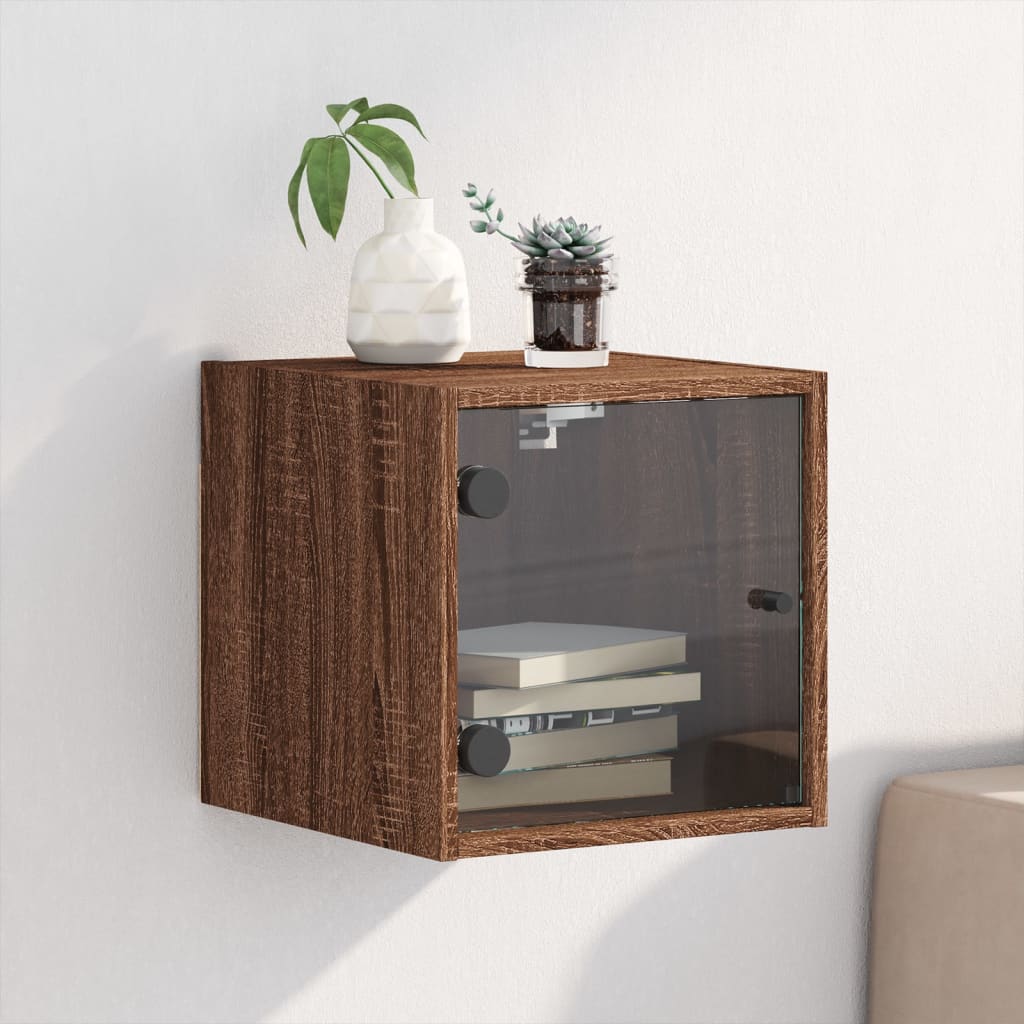 Bedside Cabinet With Glass Door 35X37X35 Cm