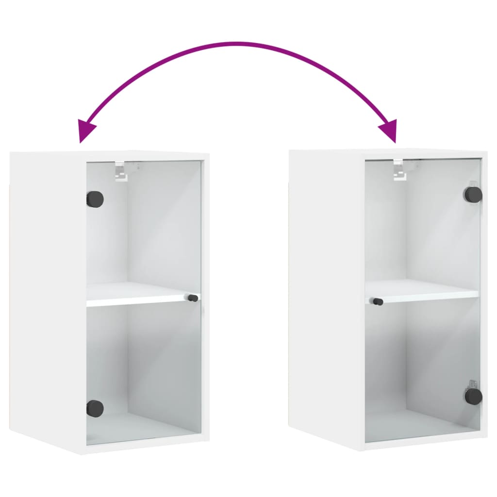 Wall Cabinet With Glass Doors 35X37X68.5 Cm