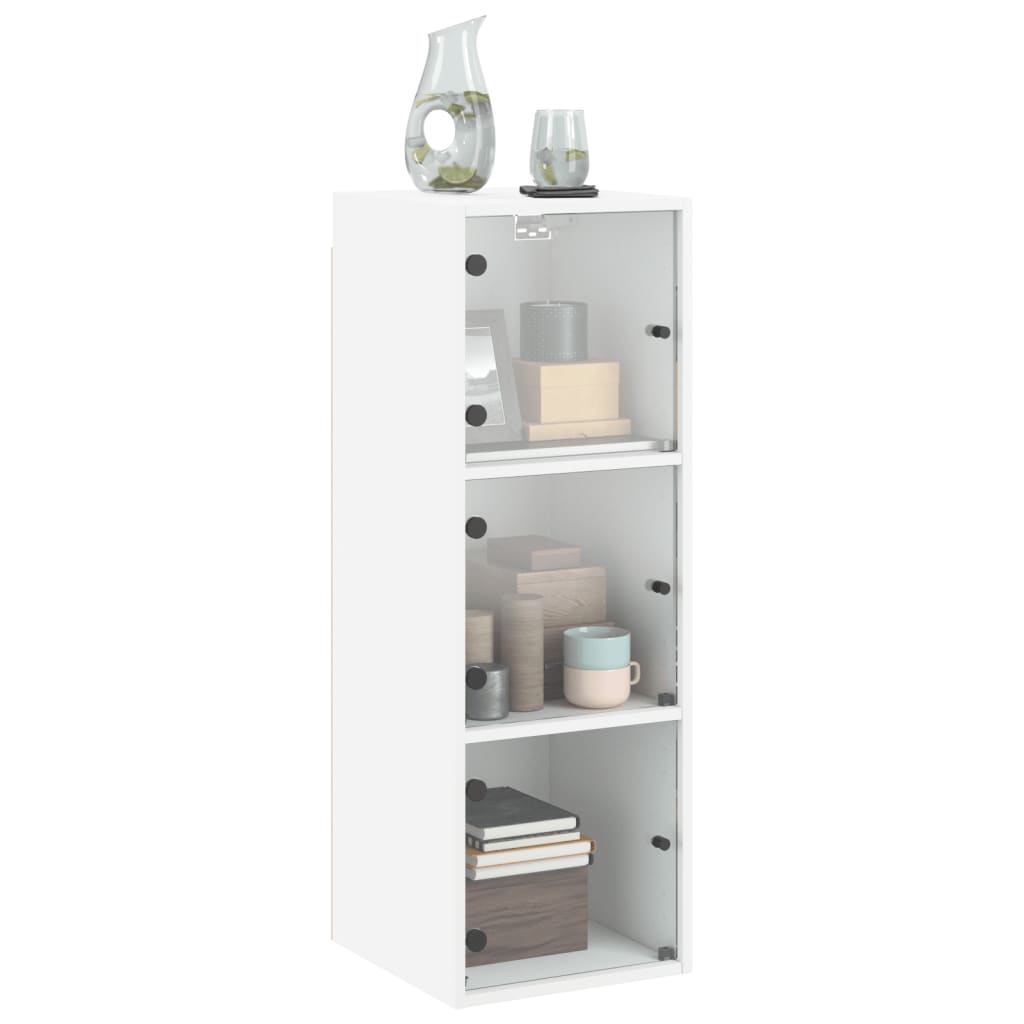 Wall Cabinet With Glass Doors 35X37X100 Cm
