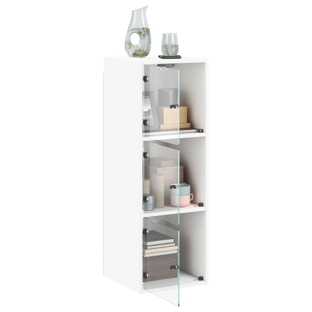 Wall Cabinet With Glass Doors 35X37X100 Cm