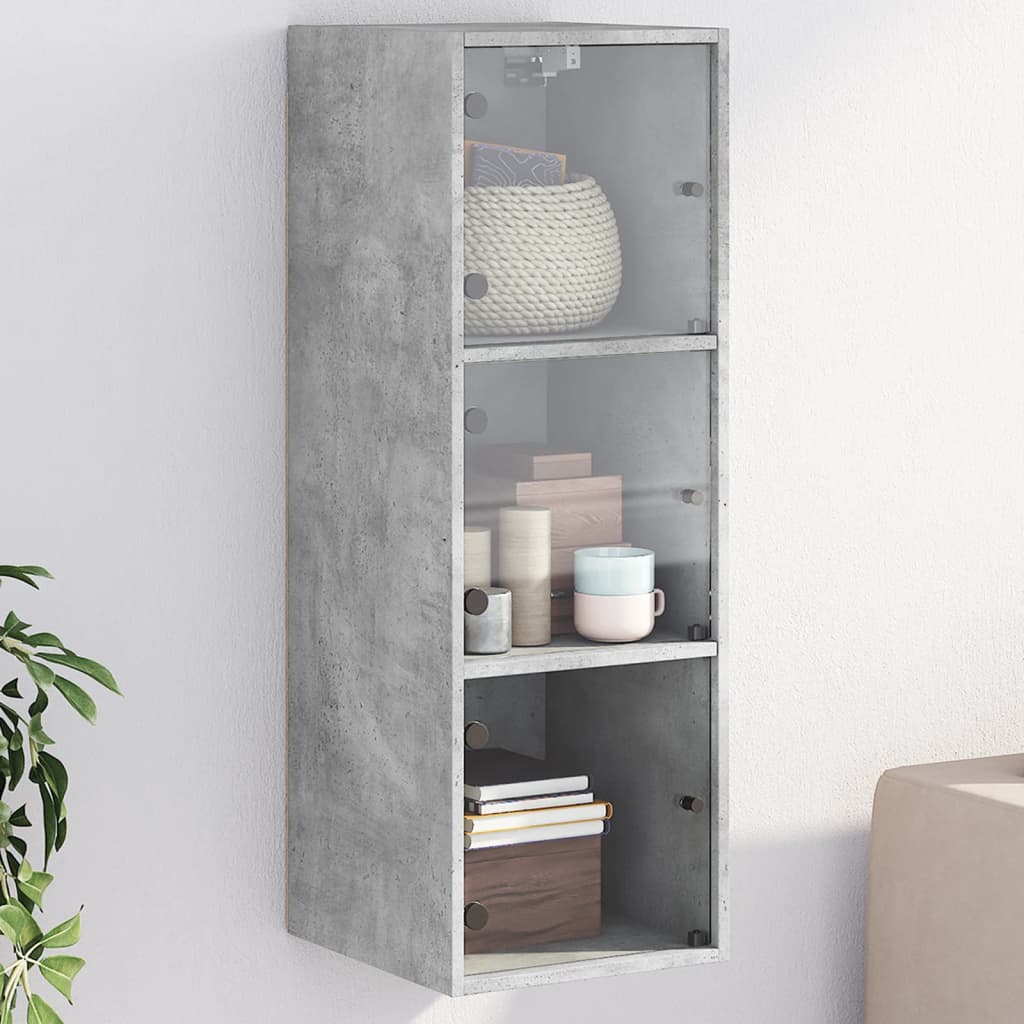 Wall Cabinet With Glass Doors 35X37X100 Cm
