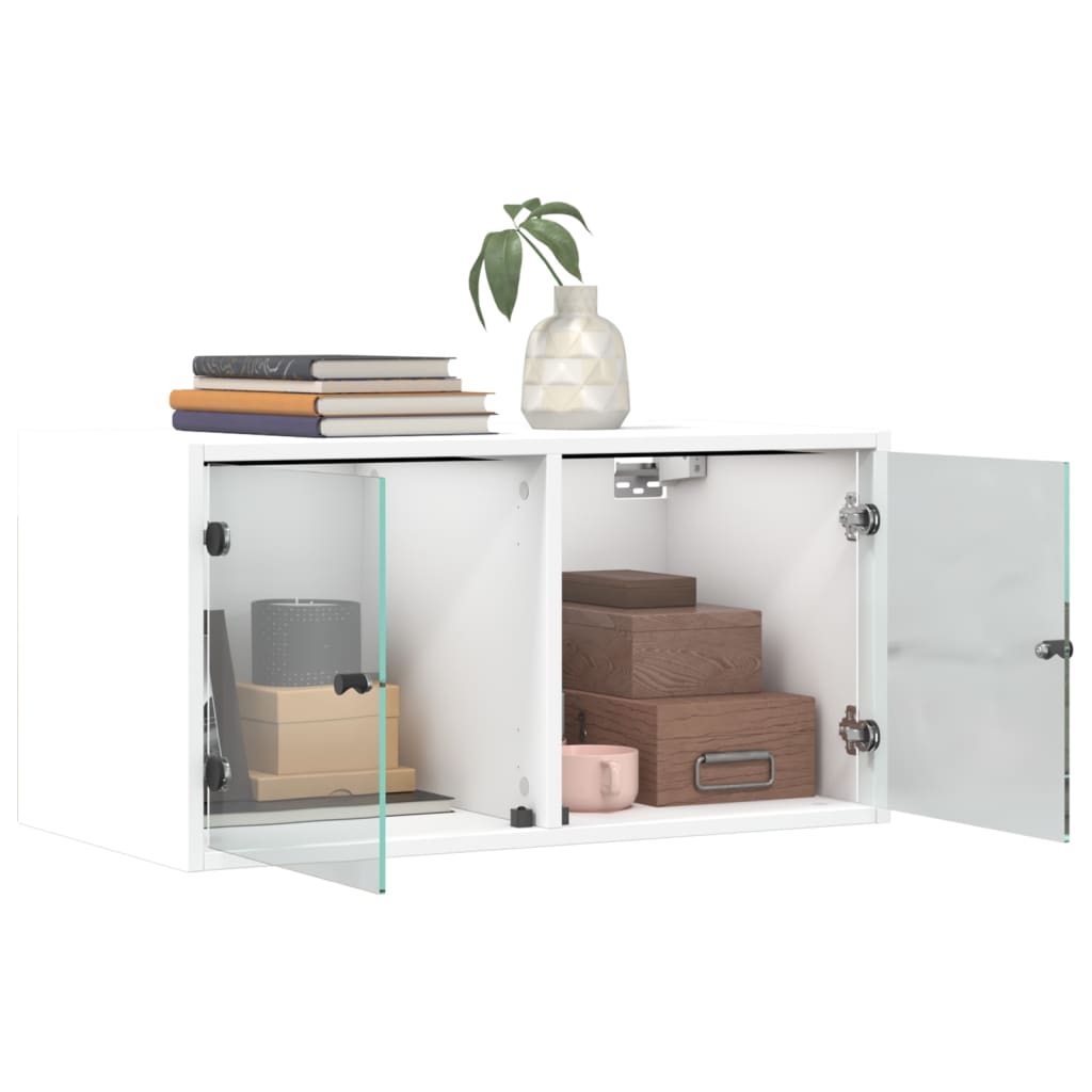 Wall Cabinets With Glass Doors 2 Pcs 68.5X37X35 Cm