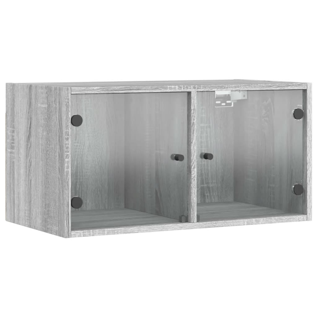 Wall Cabinets With Glass Doors 2 Pcs 68.5X37X35 Cm