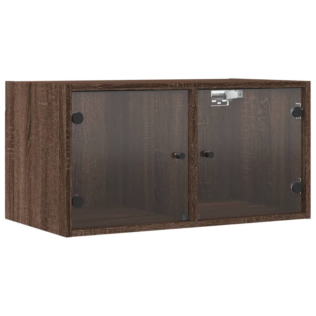 Wall Cabinets With Glass Doors 2 Pcs 68.5X37X35 Cm