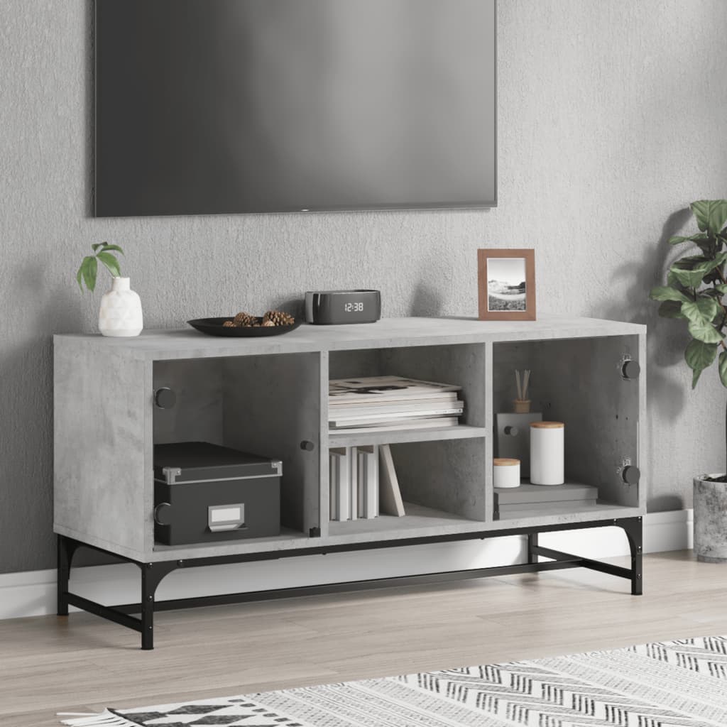 Tv Cabinet With Glass Doors 102X37X50 Cm