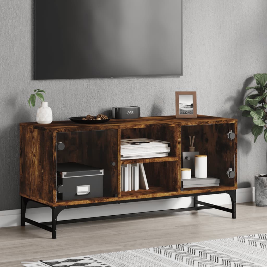 Tv Cabinet With Glass Doors 102X37X50 Cm