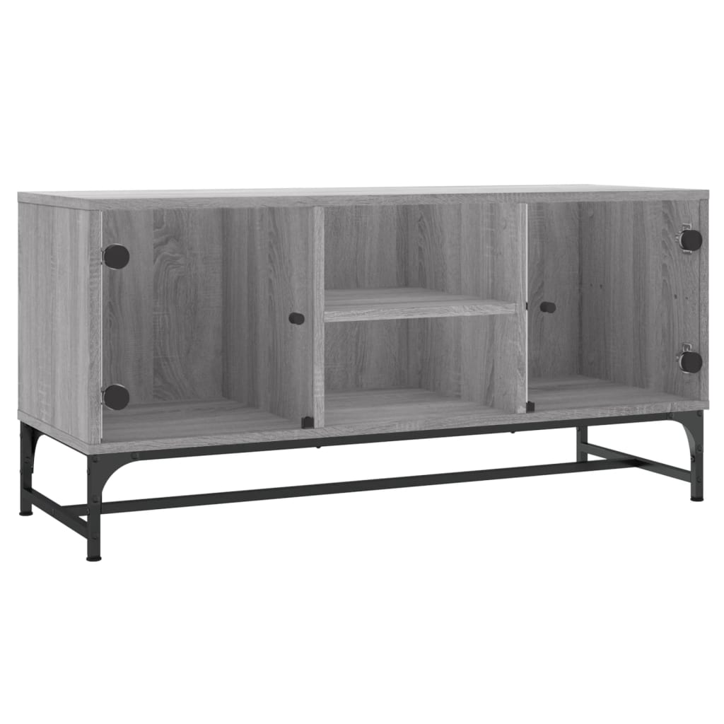 Tv Cabinet With Glass Doors 102X37X50 Cm