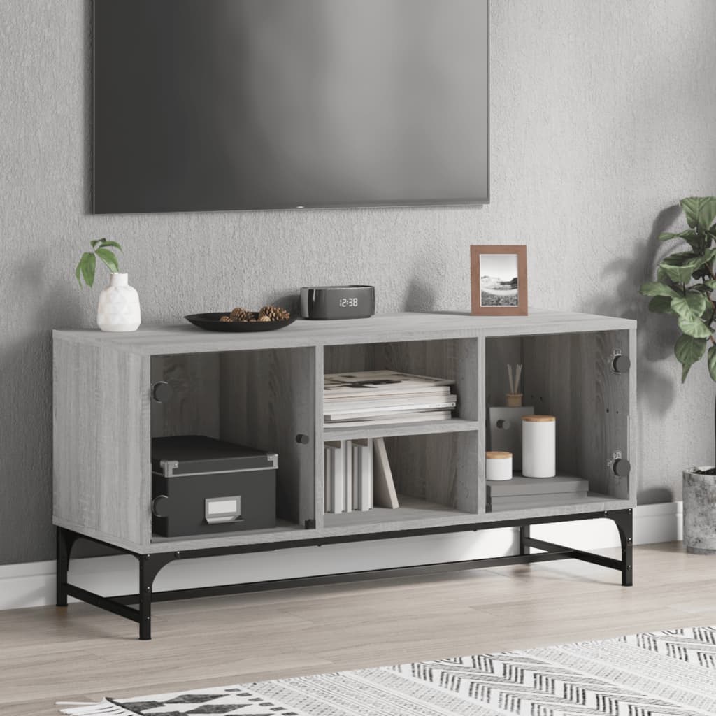 Tv Cabinet With Glass Doors 102X37X50 Cm