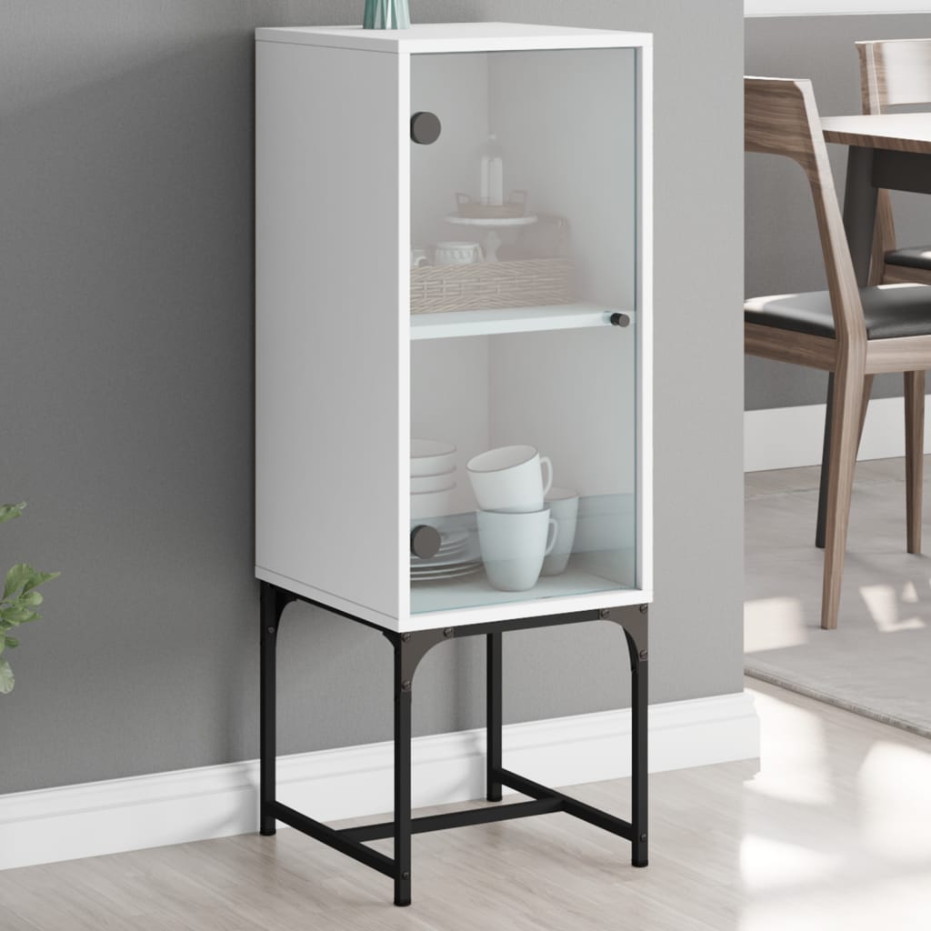 Side Cabinet With Glass Doors 35X37X100 Cm