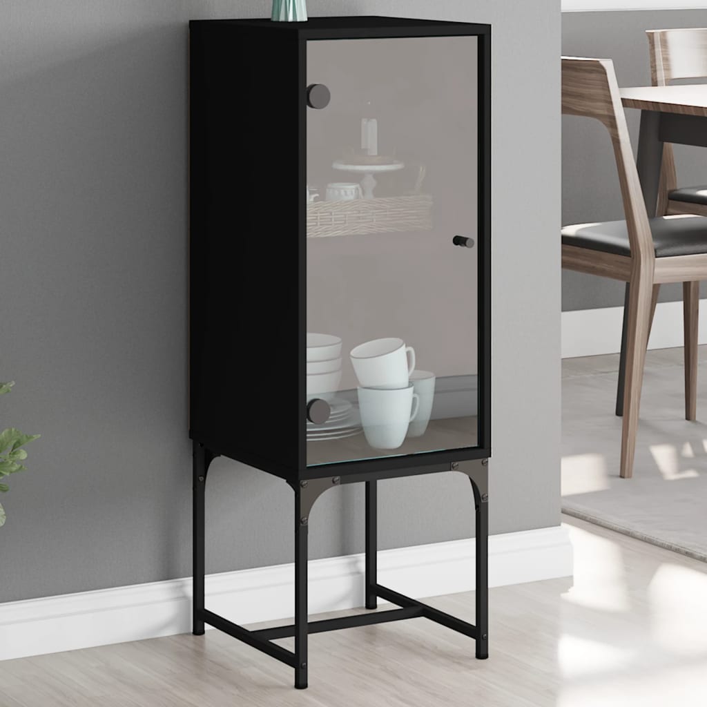Side Cabinet With Glass Doors 35X37X100 Cm