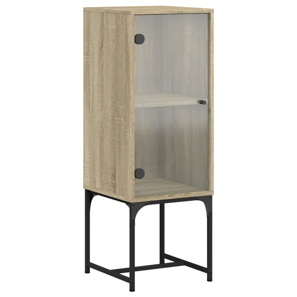 Side Cabinet With Glass Doors 35X37X100 Cm