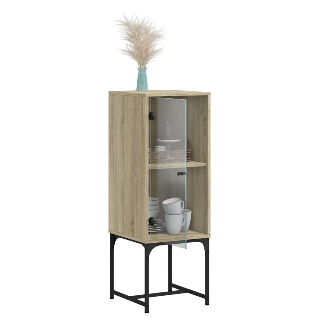 Side Cabinet With Glass Doors 35X37X100 Cm