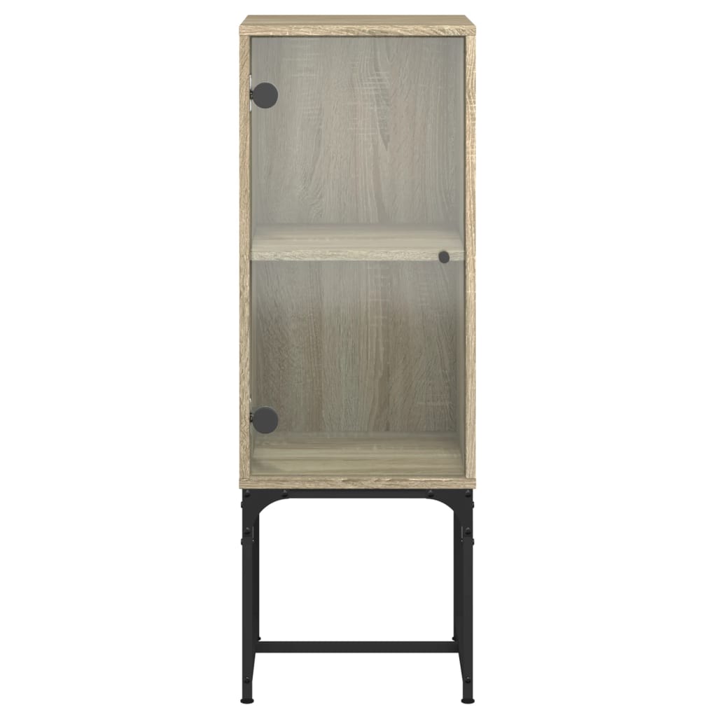 Side Cabinet With Glass Doors 35X37X100 Cm