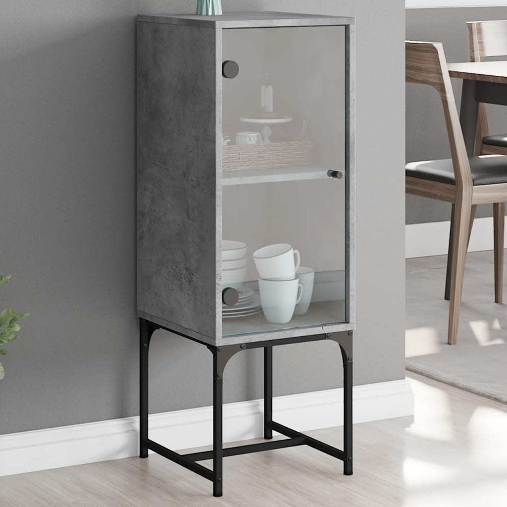 Side Cabinet With Glass Doors 35X37X100 Cm