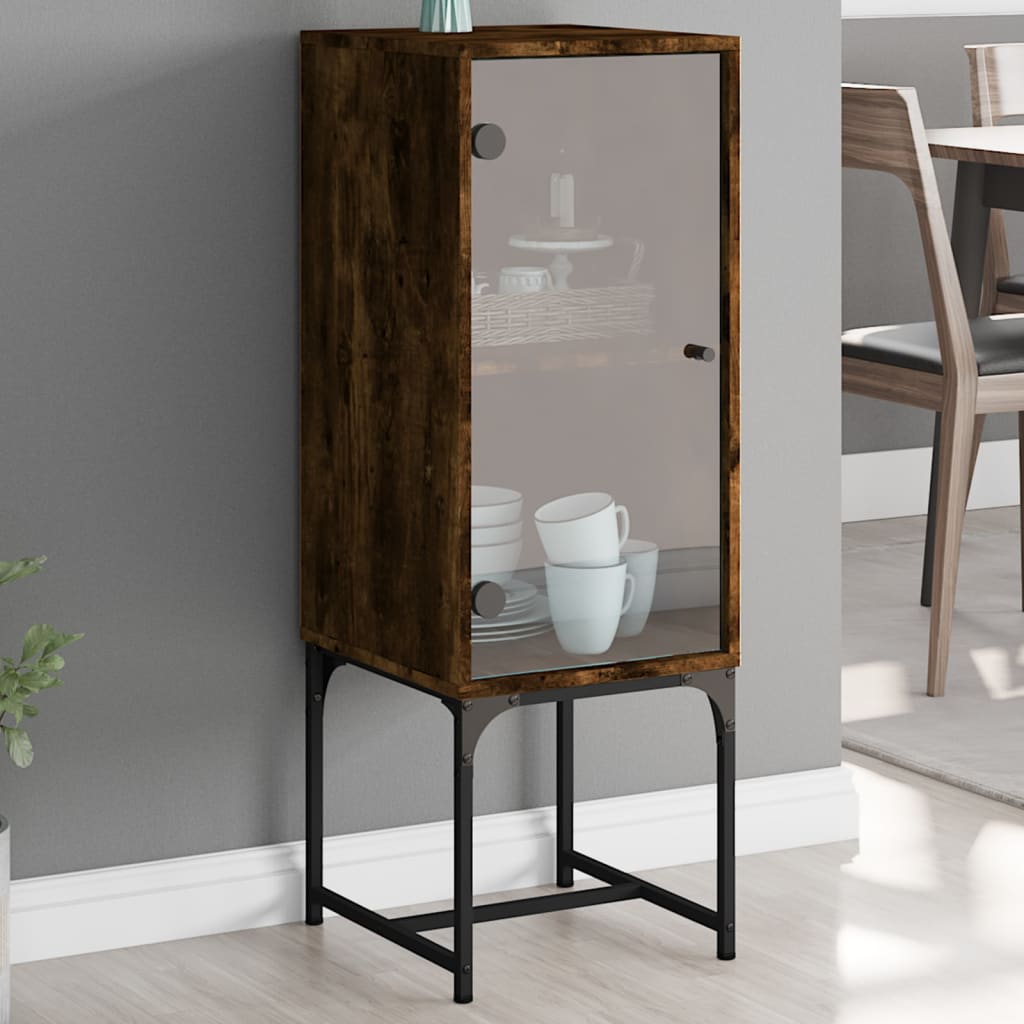Side Cabinet With Glass Doors 35X37X100 Cm