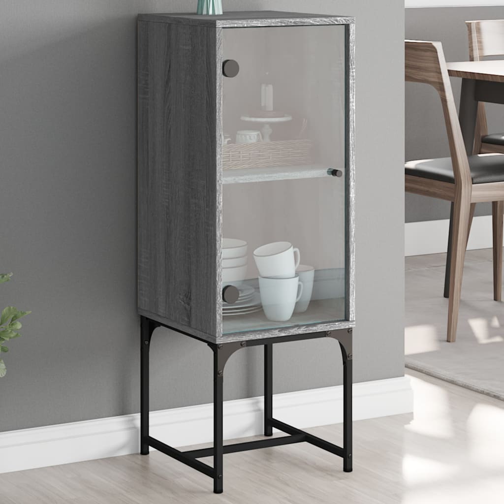 Side Cabinet With Glass Doors 35X37X100 Cm