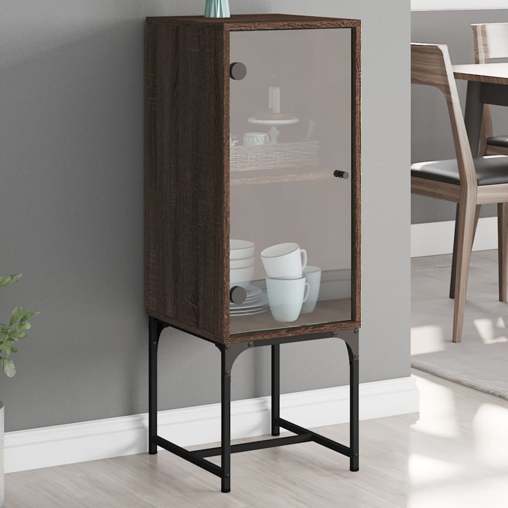 Side Cabinet With Glass Doors 35X37X100 Cm