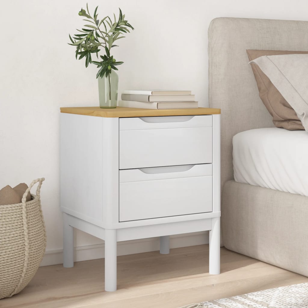 Bedside Cabinet Floro 45X39X57 Cm Solid Wood Pine