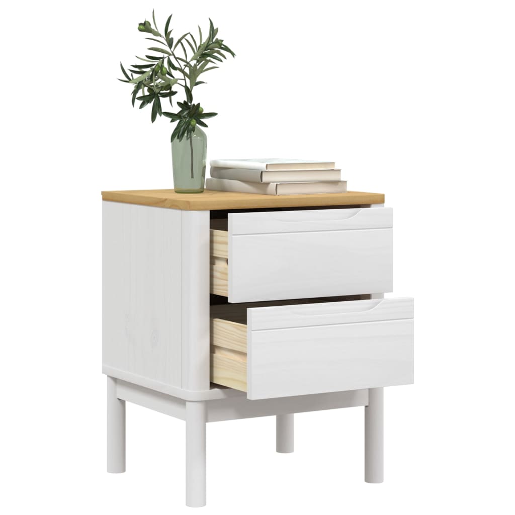 Bedside Cabinet Floro 45X39X57 Cm Solid Wood Pine