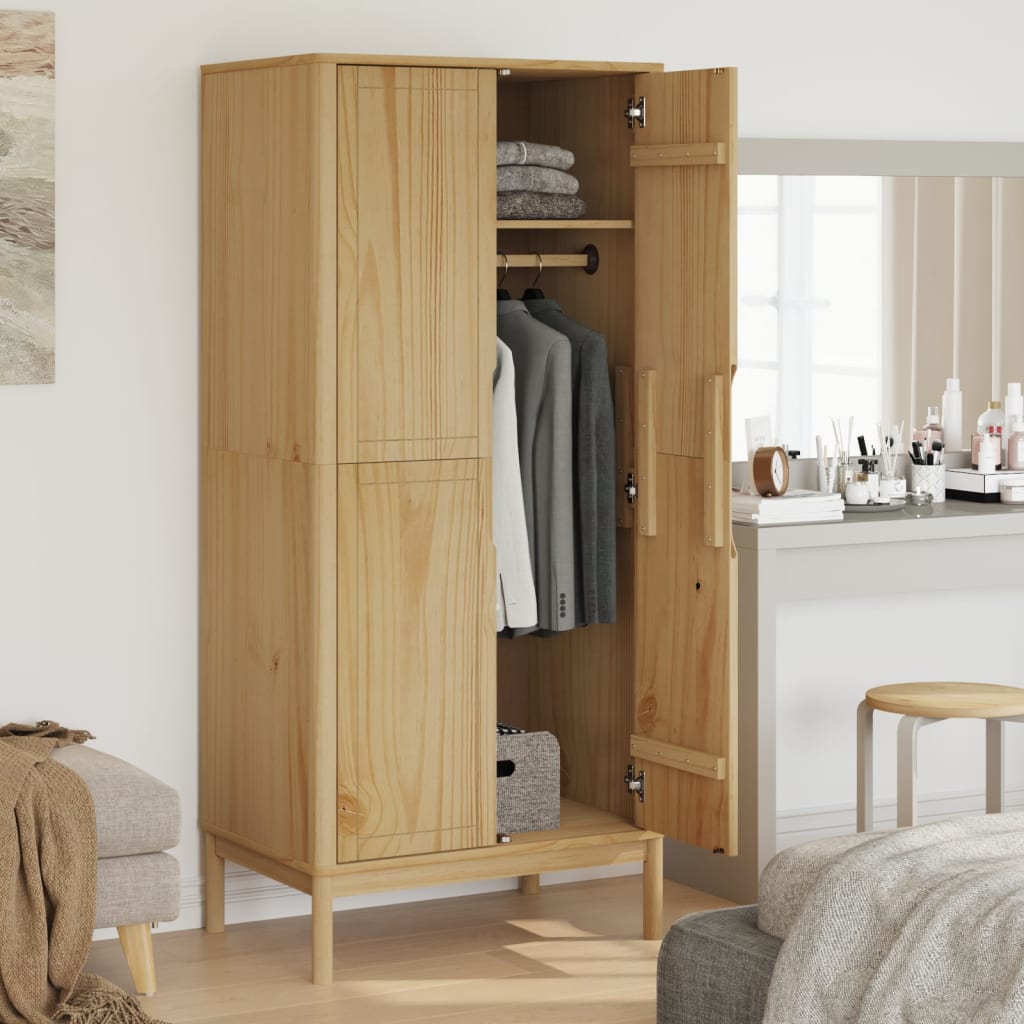 Wardrobe Floro 77X53X171 Cm Solid Wood Pine
