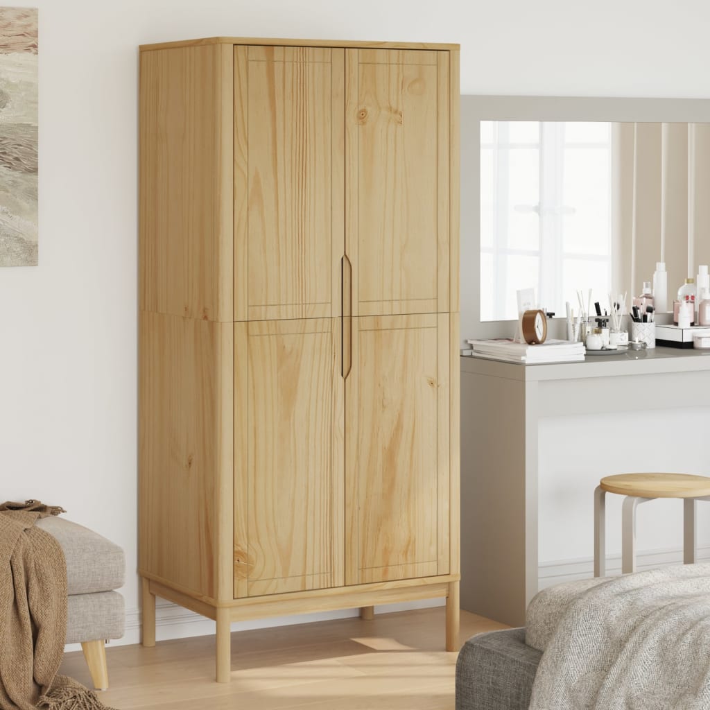 Wardrobe Floro 77X53X171 Cm Solid Wood Pine