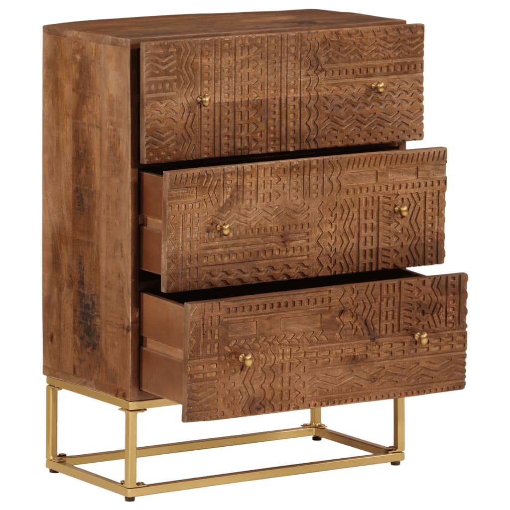Chest Of Drawers Solid Wood Mango And Iron