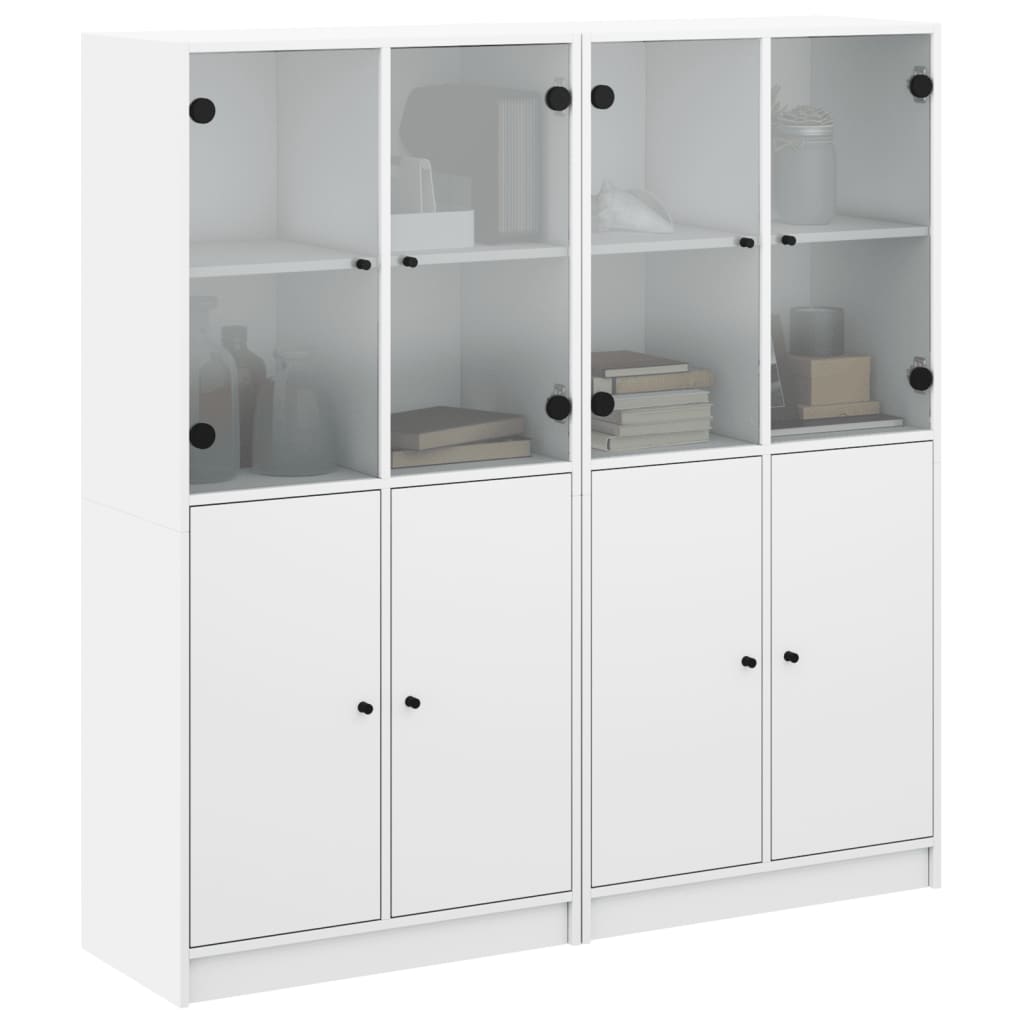 Bookcase With Doors 136X37X142 Cm Engineered Wood